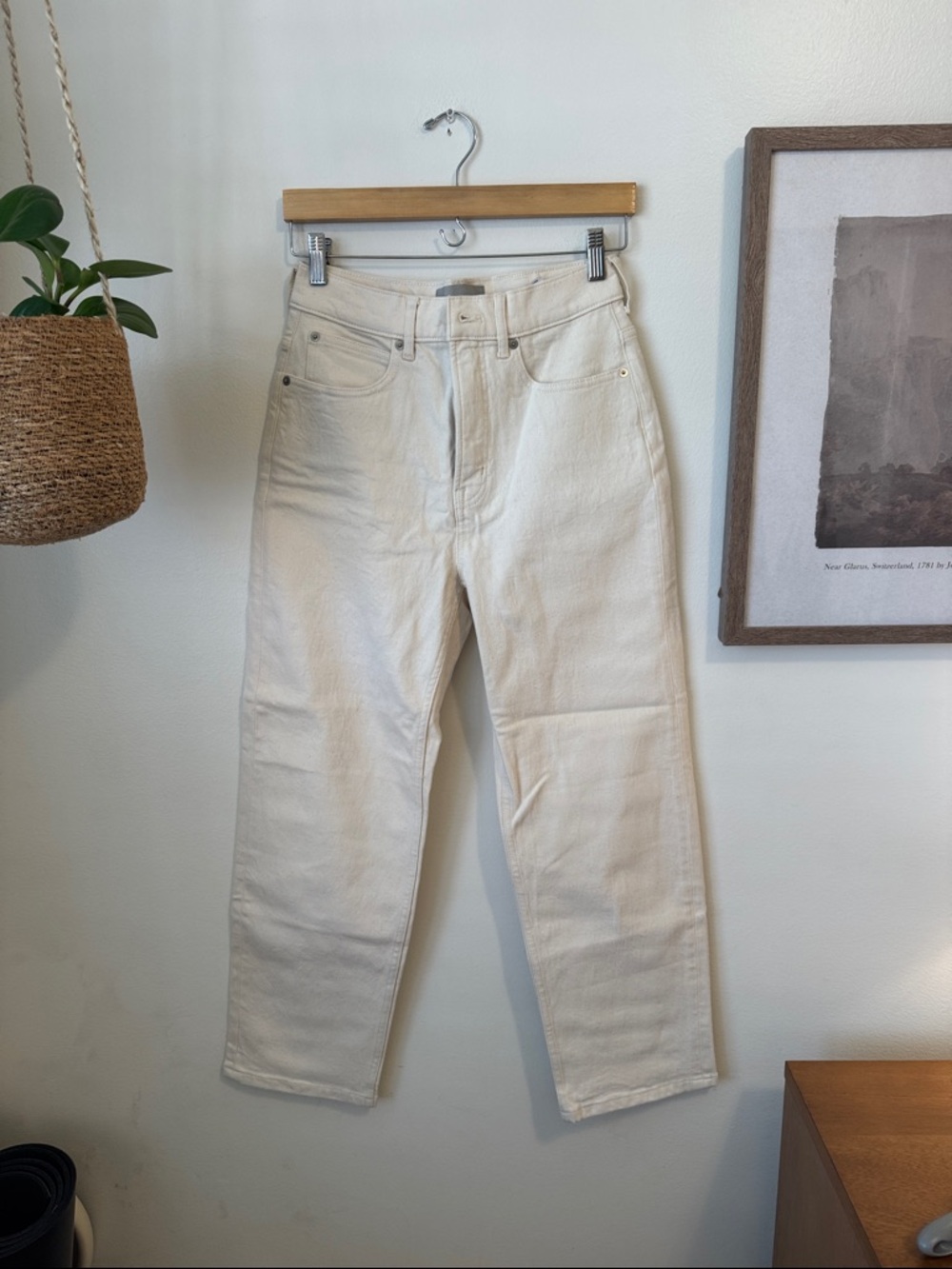 Everlane The Way-High Jean 27.5'', Ecru, Sz 26 Regular